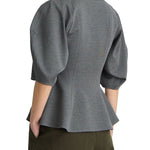 Apiece Apart Bebe Ponte Peplum Top - Vermillion
