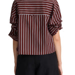 Apiece Apart Cropped Isolde Button Down - Vermillion