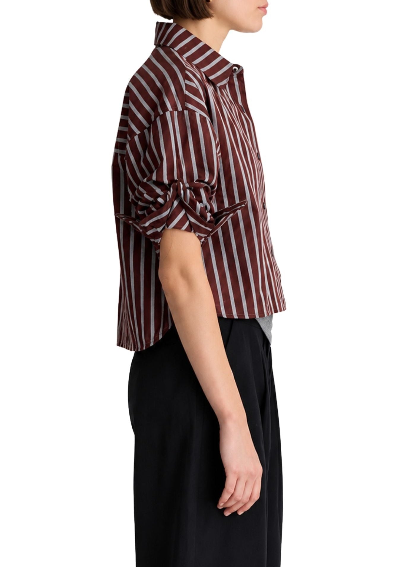 Apiece Apart Cropped Isolde Button Down - Vermillion
