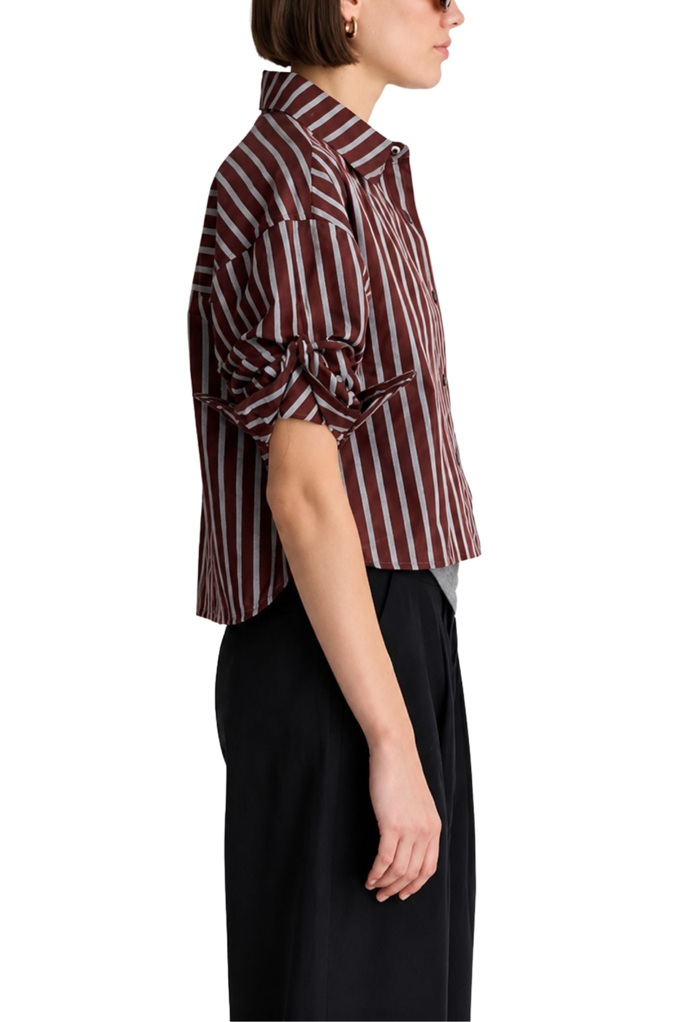 Apiece Apart Cropped Isolde Button Down - Vermillion