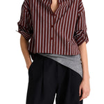 Apiece Apart Cropped Isolde Button Down - Vermillion