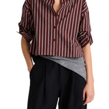 Apiece Apart Cropped Isolde Button Down - Vermillion