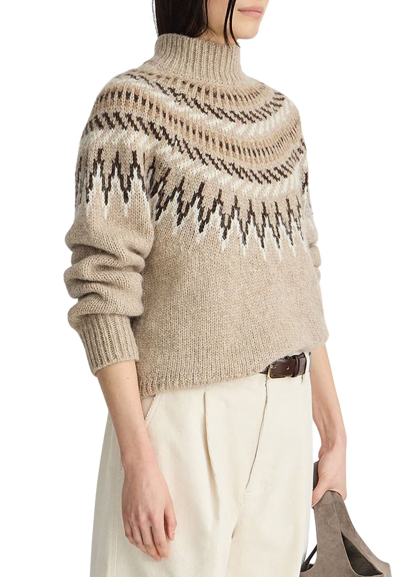 Apiece Apart Fair Isle Mock Neck - Vermillion