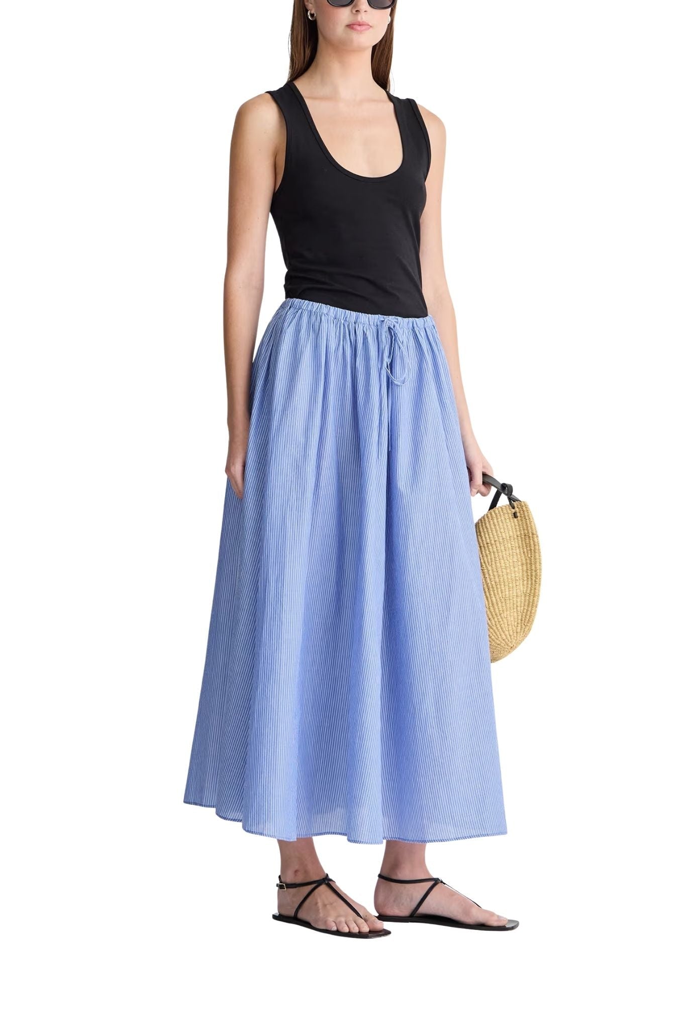 Apiece Apart Hanne Tie Maxi Skirt - Vermillion