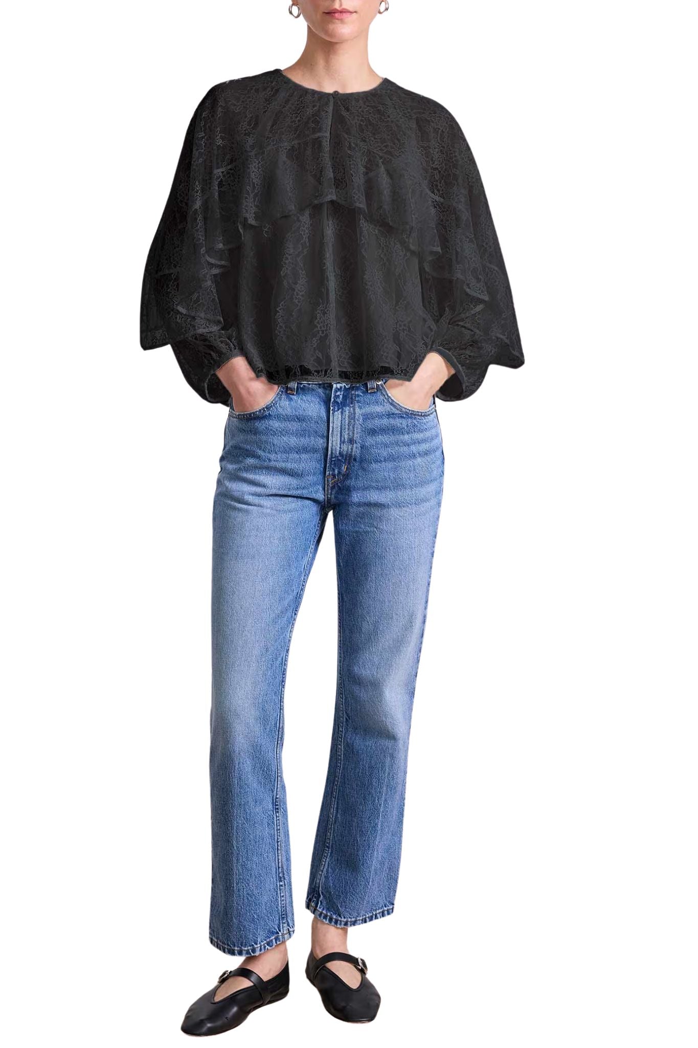 Apiece Apart Hazan Ruffle Top - Vermillion