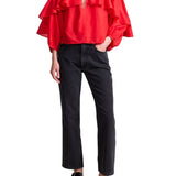 Apiece Apart Hazan Ruffle Top - Vermillion