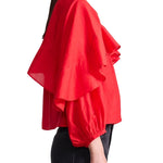 Apiece Apart Hazan Ruffle Top - Vermillion