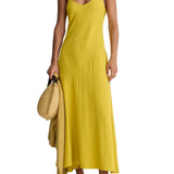 Apiece Apart Kasimira Bias Slip Dress Goldenrod - Vermillion