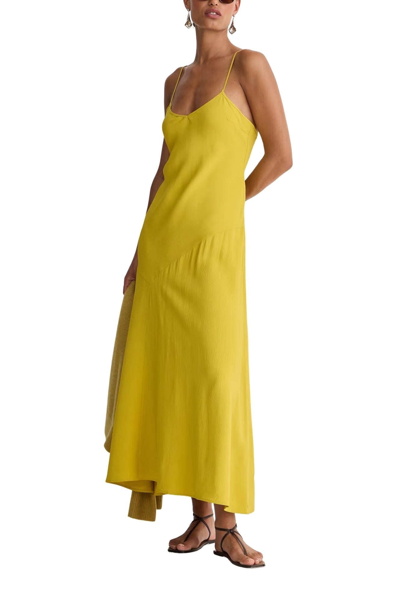 Apiece Apart Kasimira Bias Slip Dress Goldenrod - Vermillion