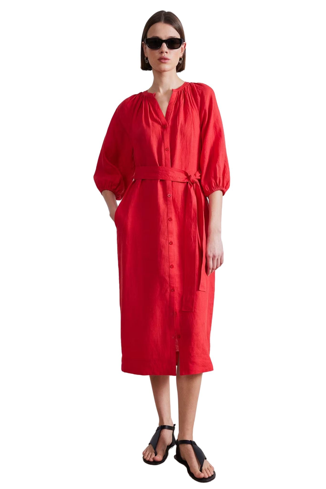 Apiece Apart Mitte Shift Dress - Vermillion