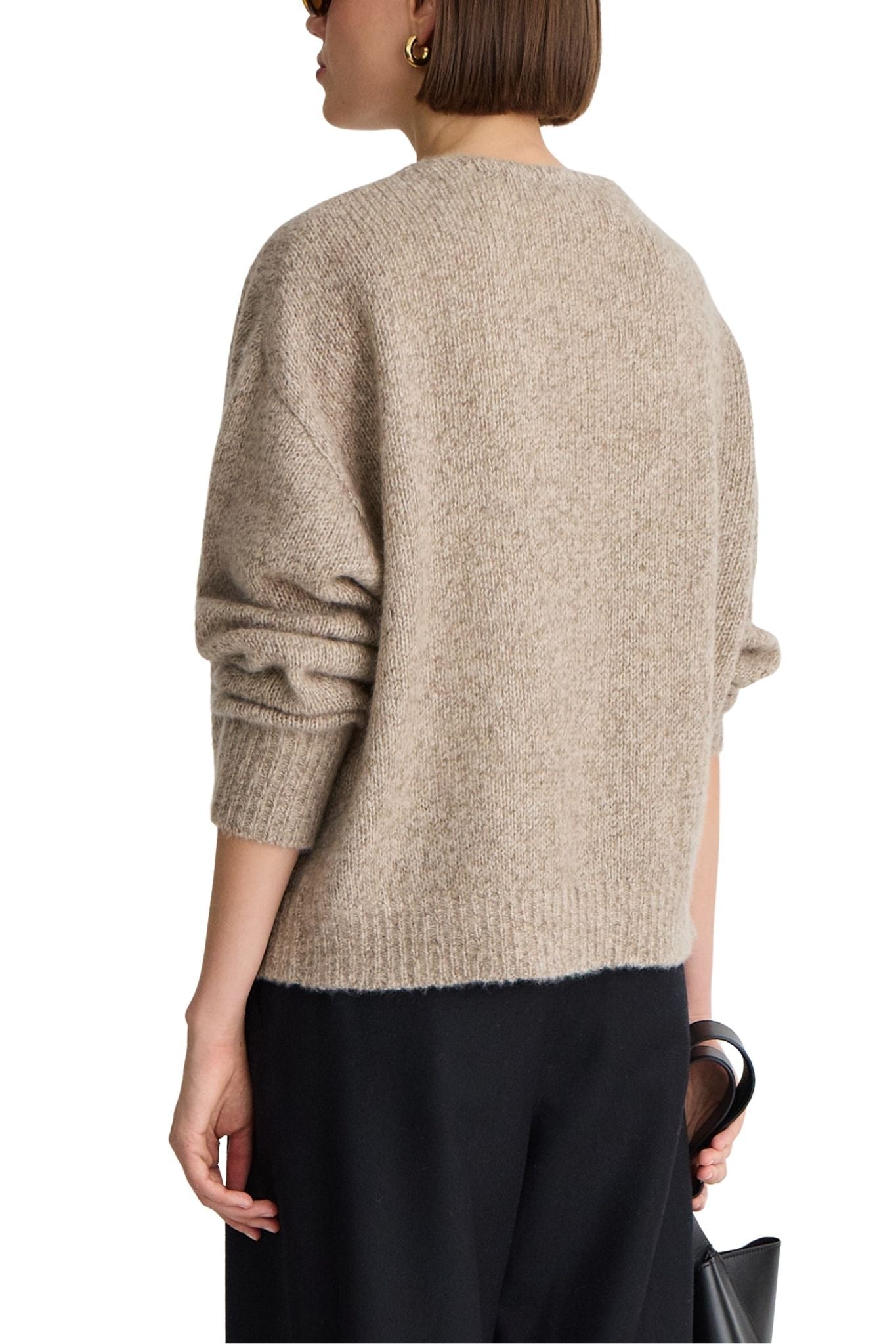 Apiece Apart Softest Silk Cashmere V-neck Marl - Vermillion