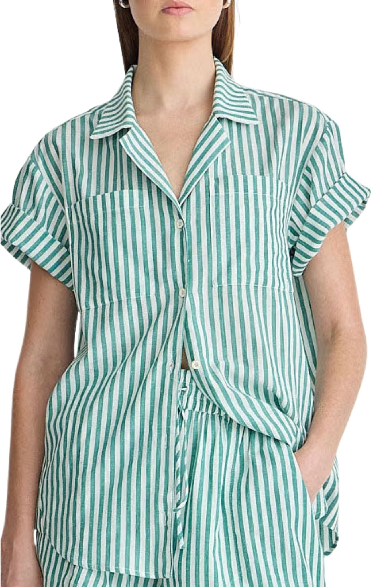 Apiece Apart Valenti Button Up - Vermillion