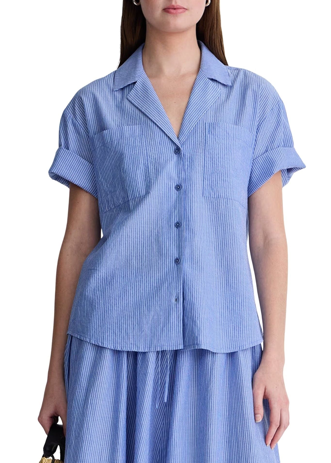 Apiece Apart Valenti Button Up - Vermillion