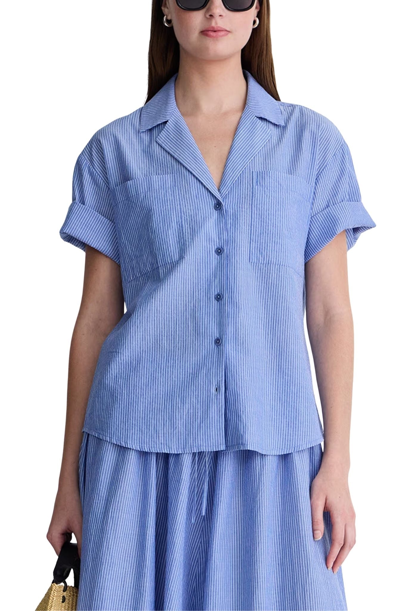 Apiece Apart Valenti Button Up - Vermillion