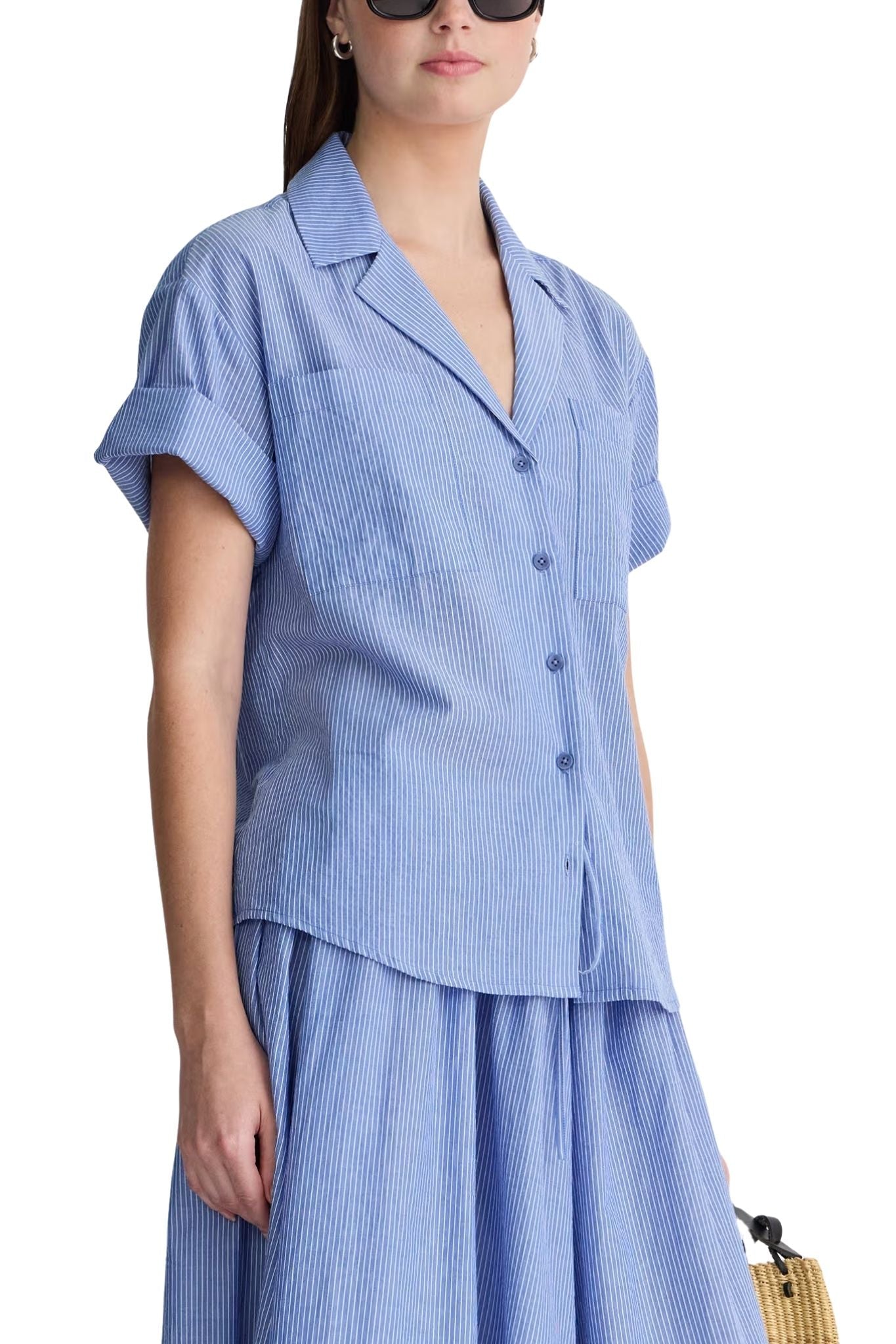 Apiece Apart Valenti Button Up - Vermillion