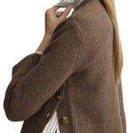Arlo Mott Bethune Chunky Crewneck with Side Buttons - Vermillion