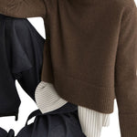 Arlo Mott Bethune Chunky Crewneck with Side Buttons - Vermillion