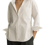 Arlo Mott Watts Striped Side Button Shirt - Vermillion