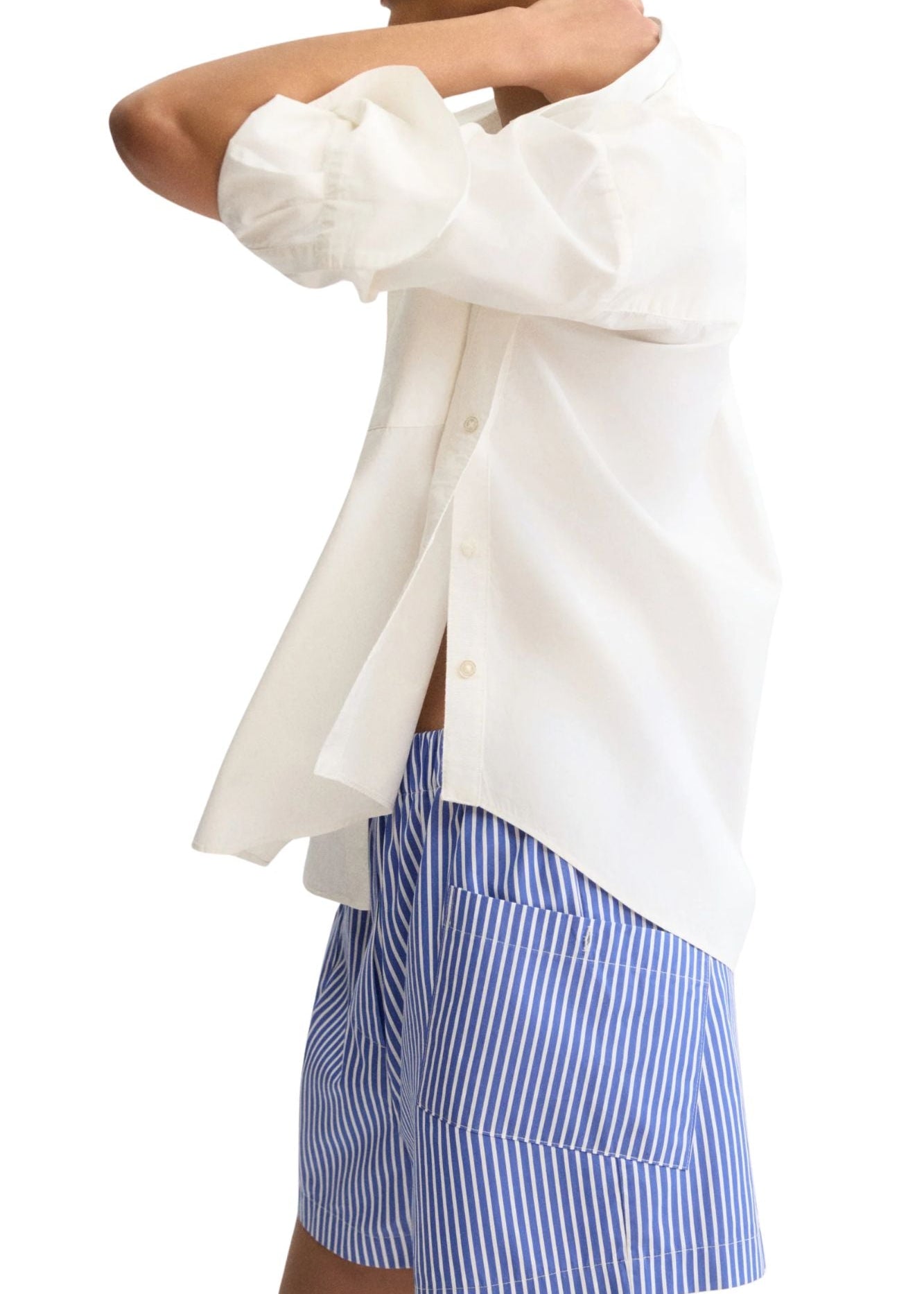 Arlo Mott Watts Striped Side Button Shirt - Vermillion