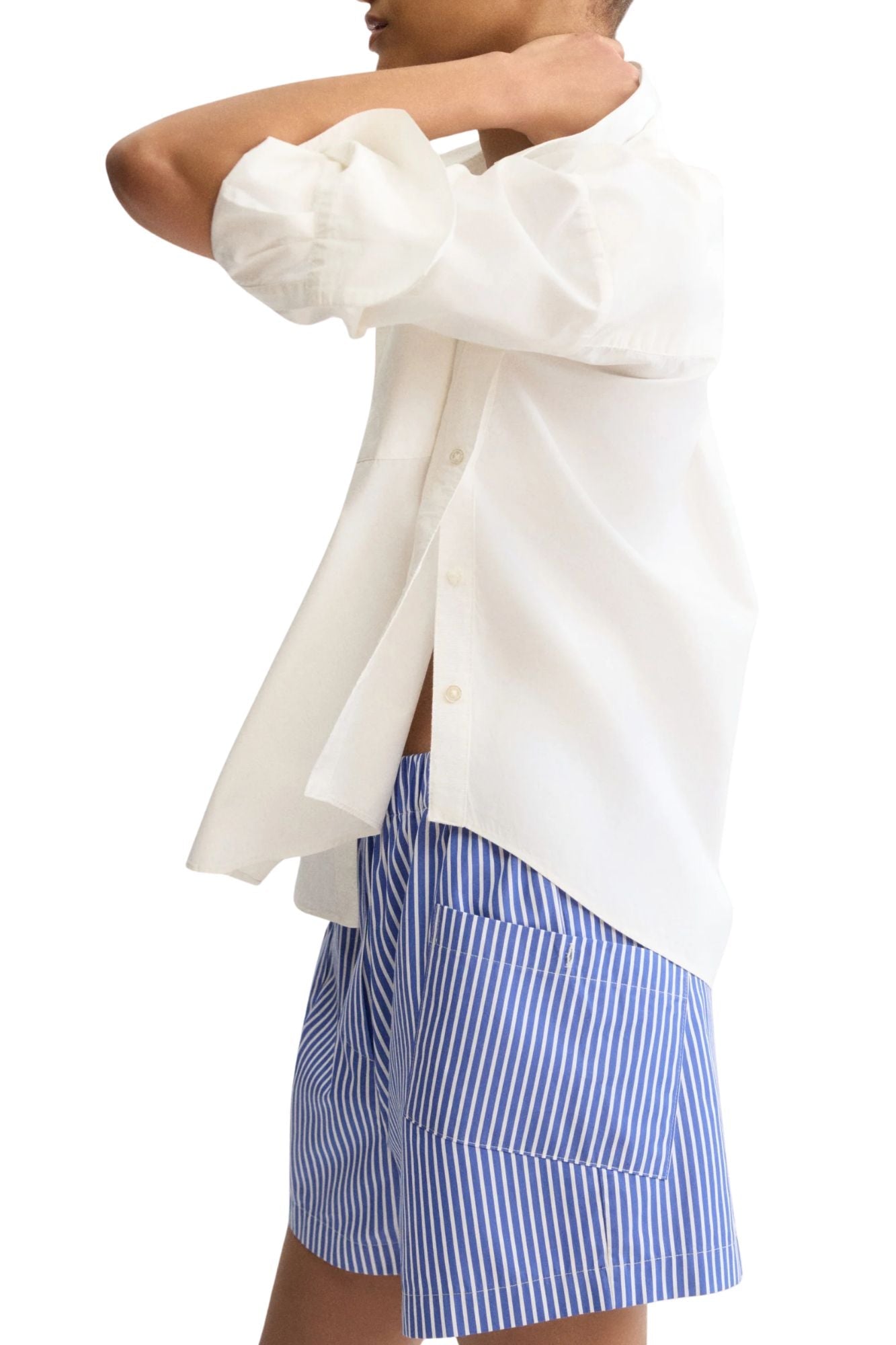 Arlo Mott Watts Striped Side Button Shirt - Vermillion