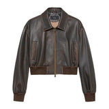 Arma Desy Vintage Leather Jacket - Vermillion