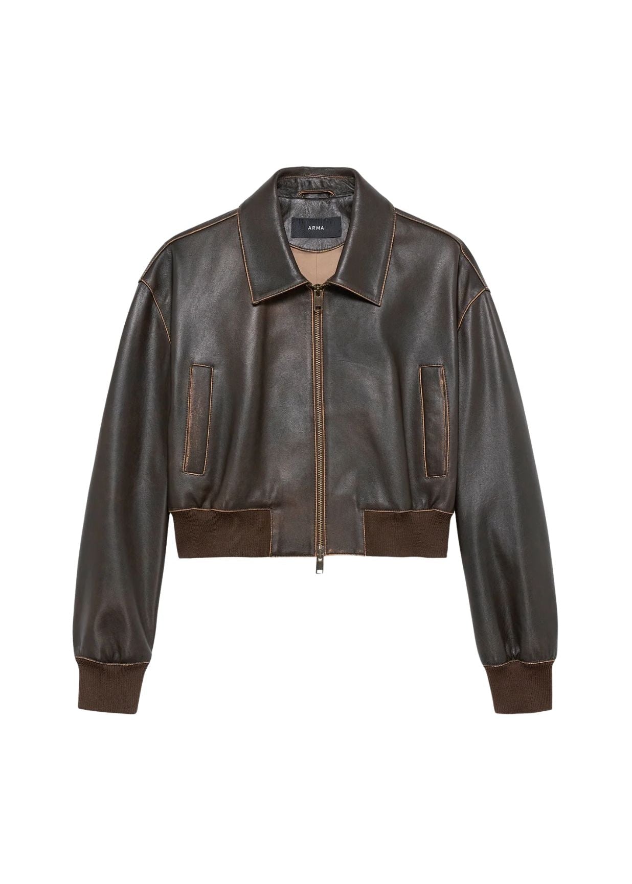 Arma Desy Vintage Leather Jacket - Vermillion