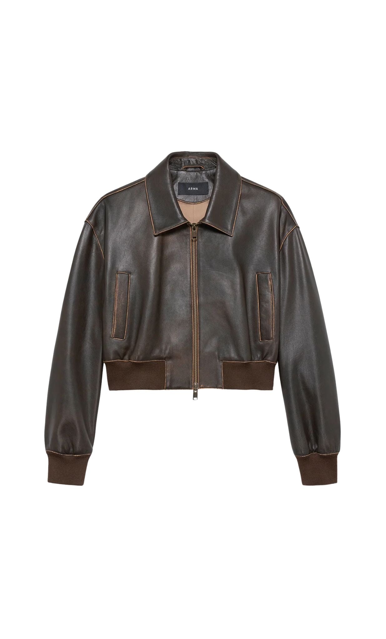 Arma Desy Vintage Leather Jacket - Vermillion