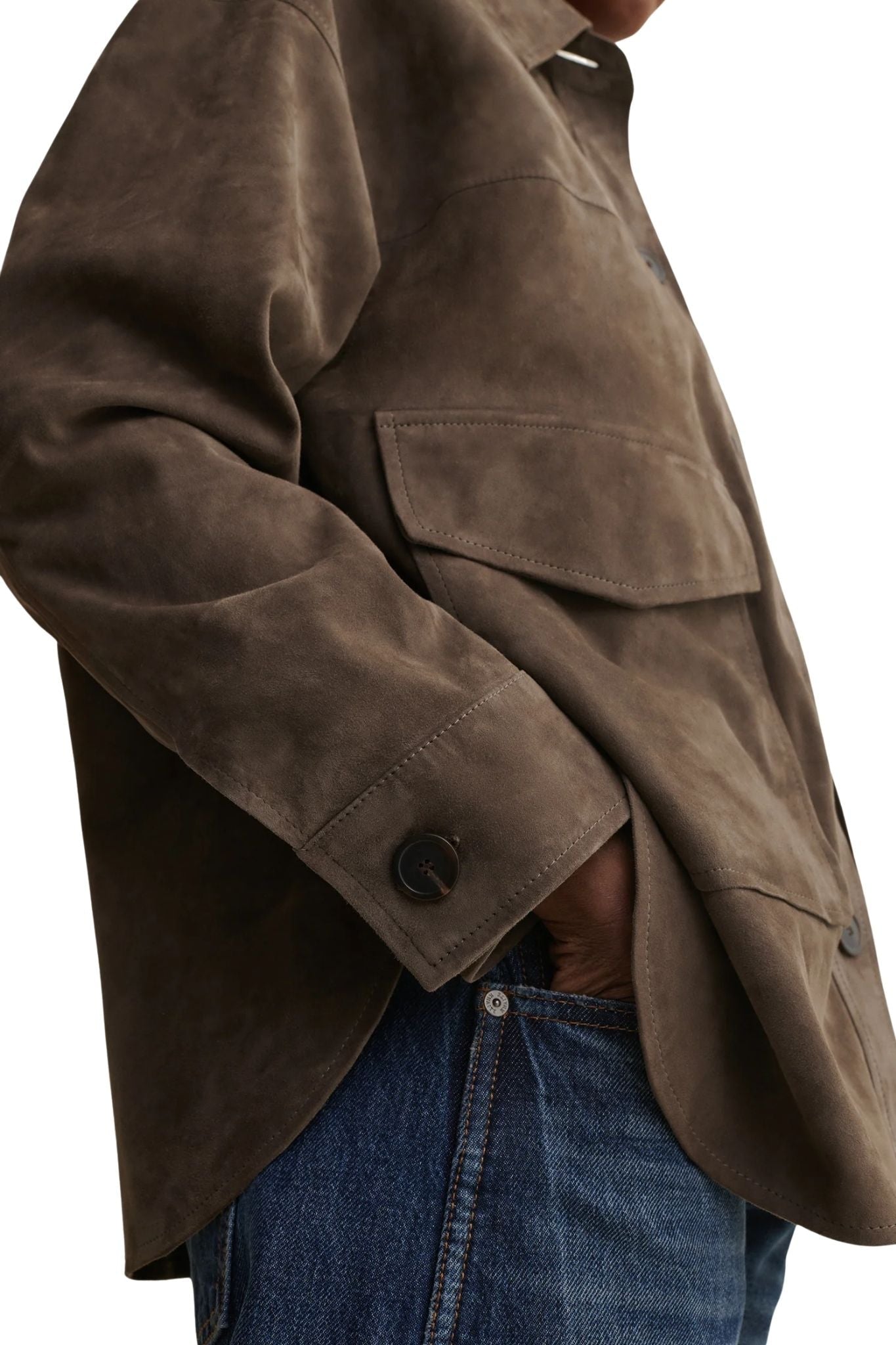 Arma Kaylee Lamb Suede Jacket - Vermillion