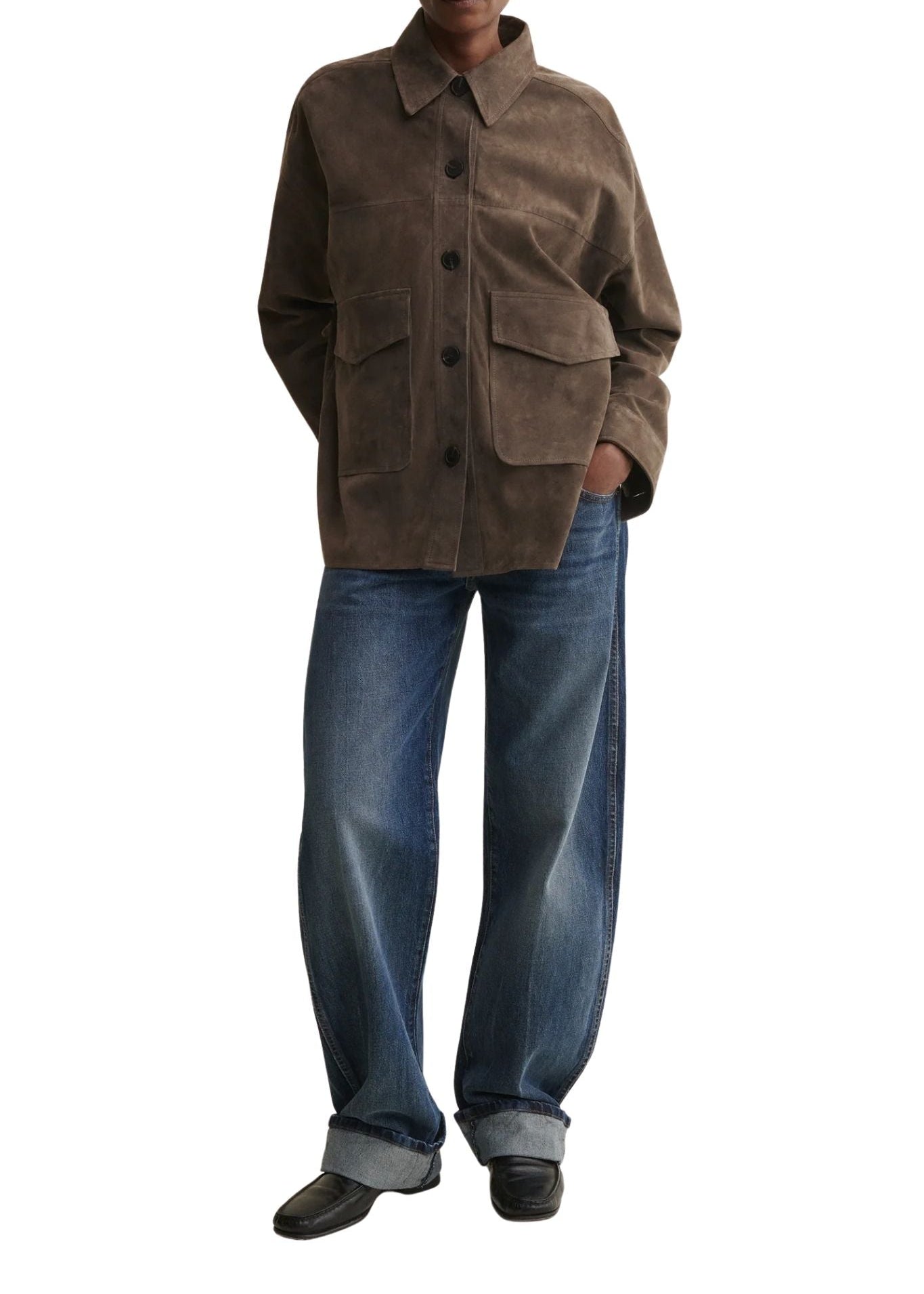 Arma Kaylee Lamb Suede Jacket - Vermillion