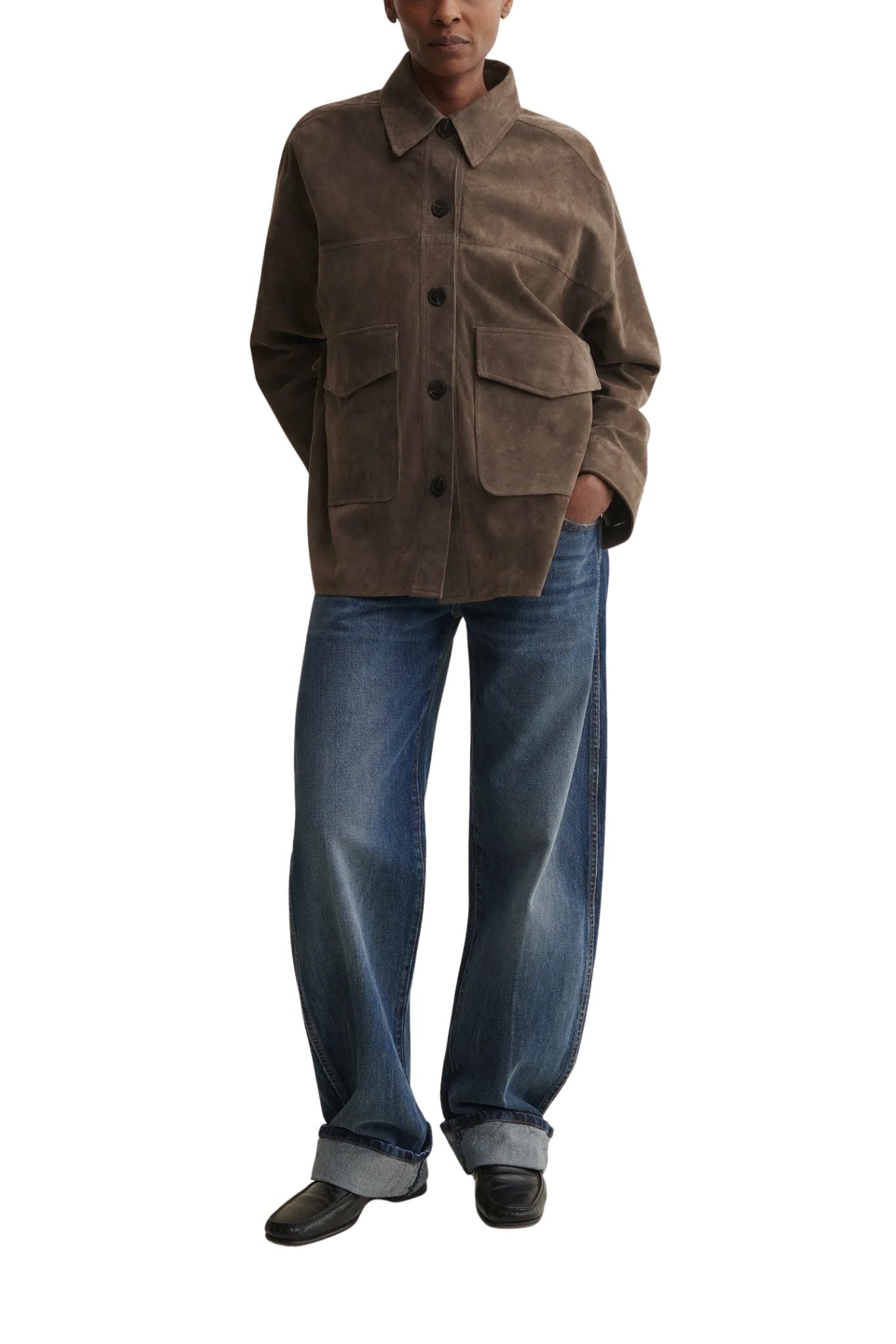 Arma Kaylee Lamb Suede Jacket - Vermillion