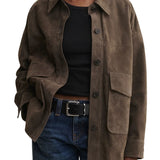 Arma Kaylee Lamb Suede Jacket - Vermillion