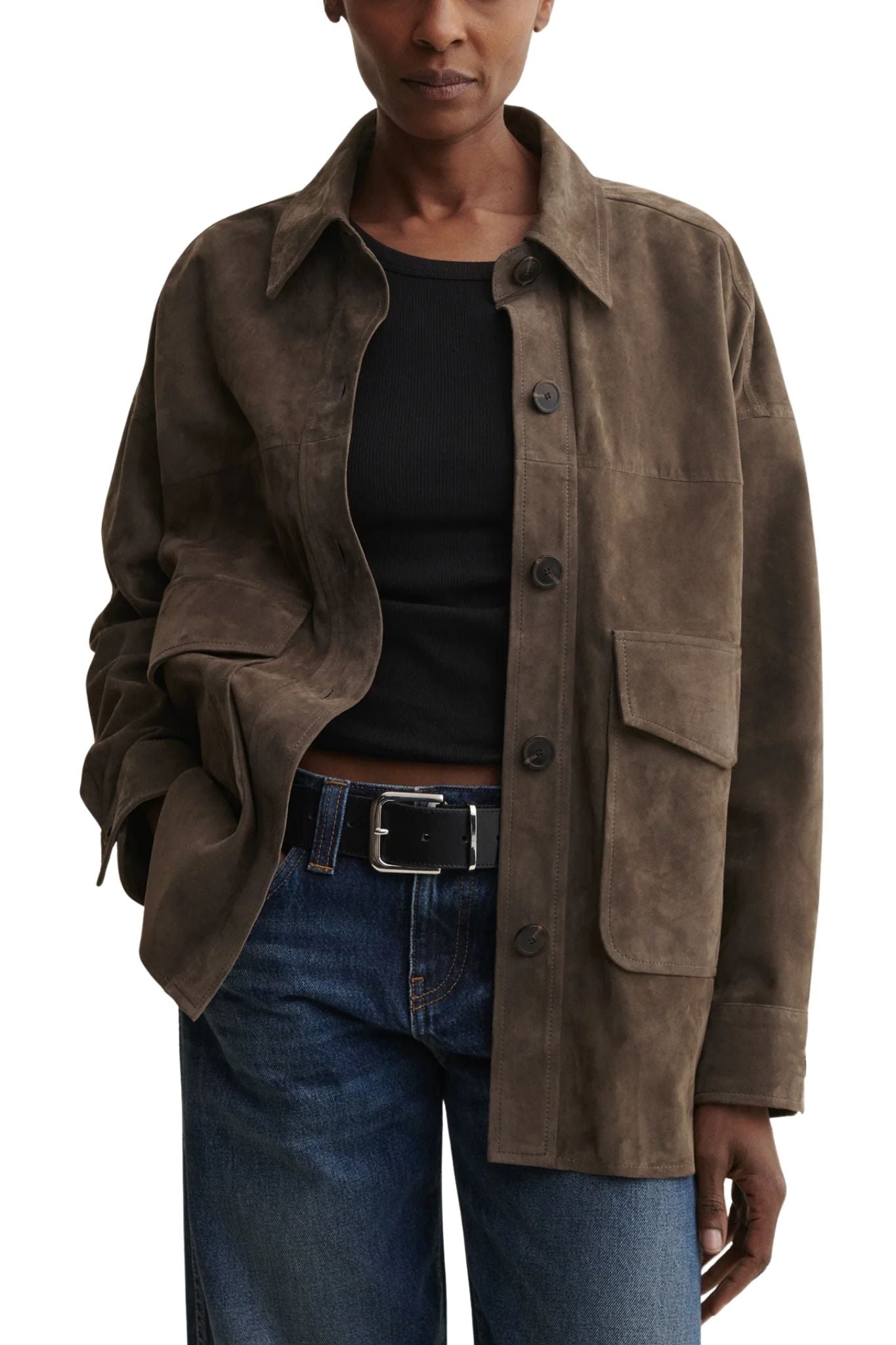 Arma Kaylee Lamb Suede Jacket - Vermillion