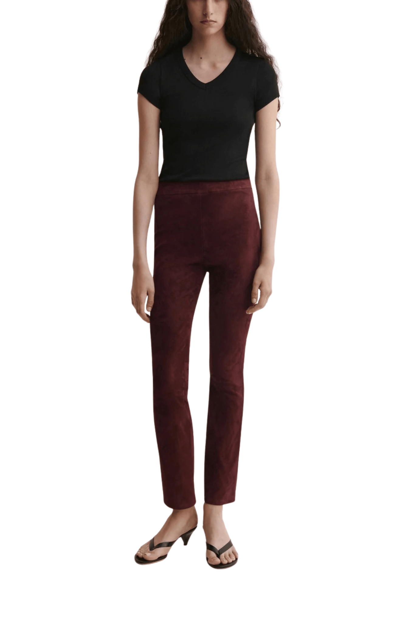 Arma River Stretch Suede Pant - Vermillion