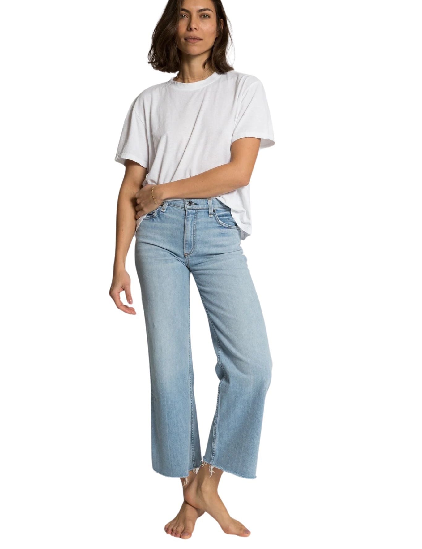 Askk Crop Wide Leg Jean - Vermillion