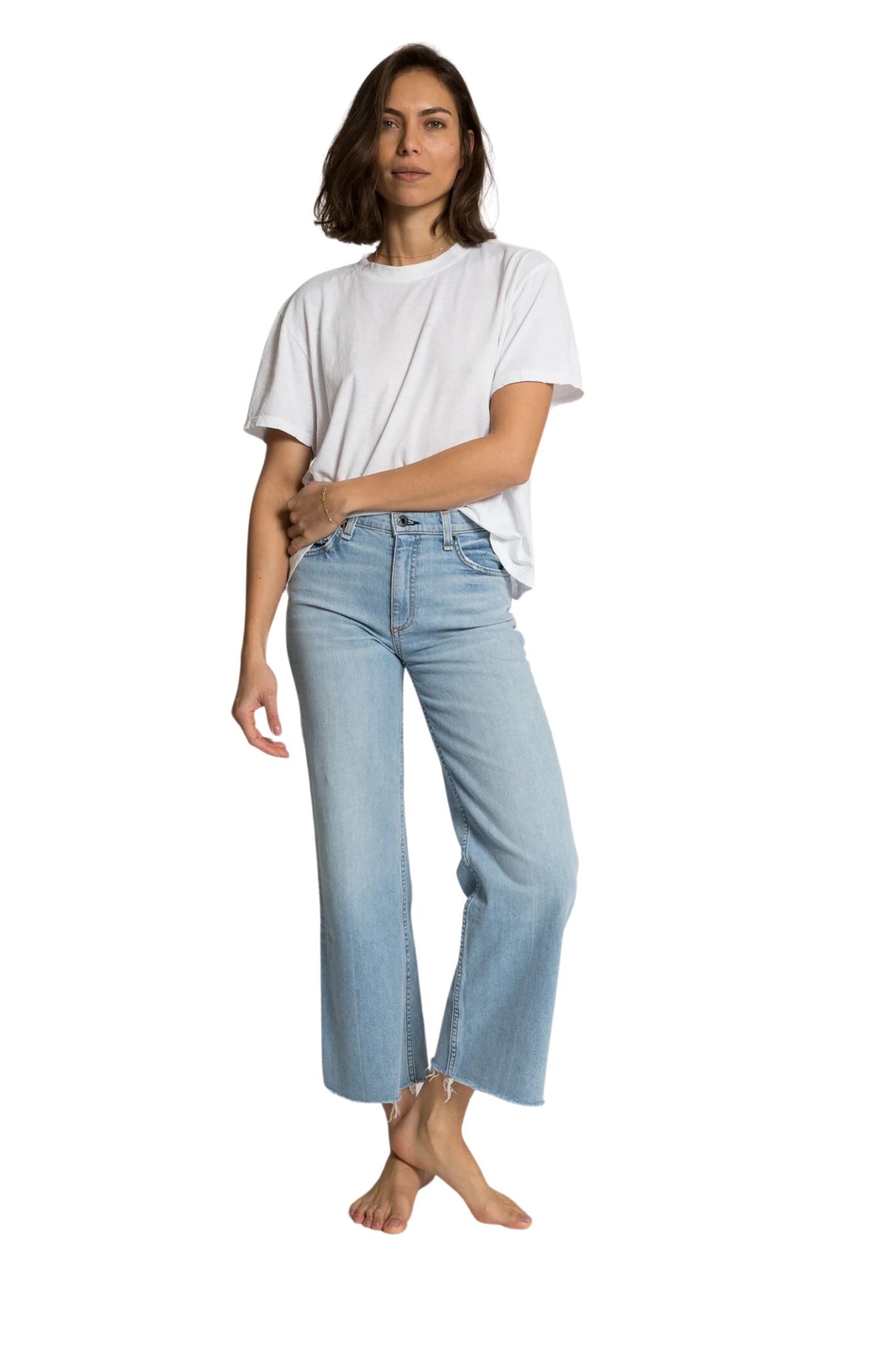 Askk Crop Wide Leg Jean - Vermillion