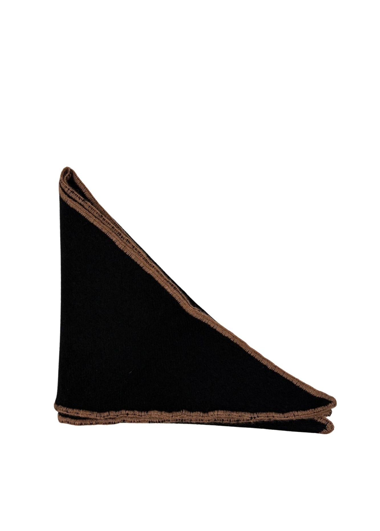 Bajra Cashmere Bandana w/ Contrast Stitch - Vermillion