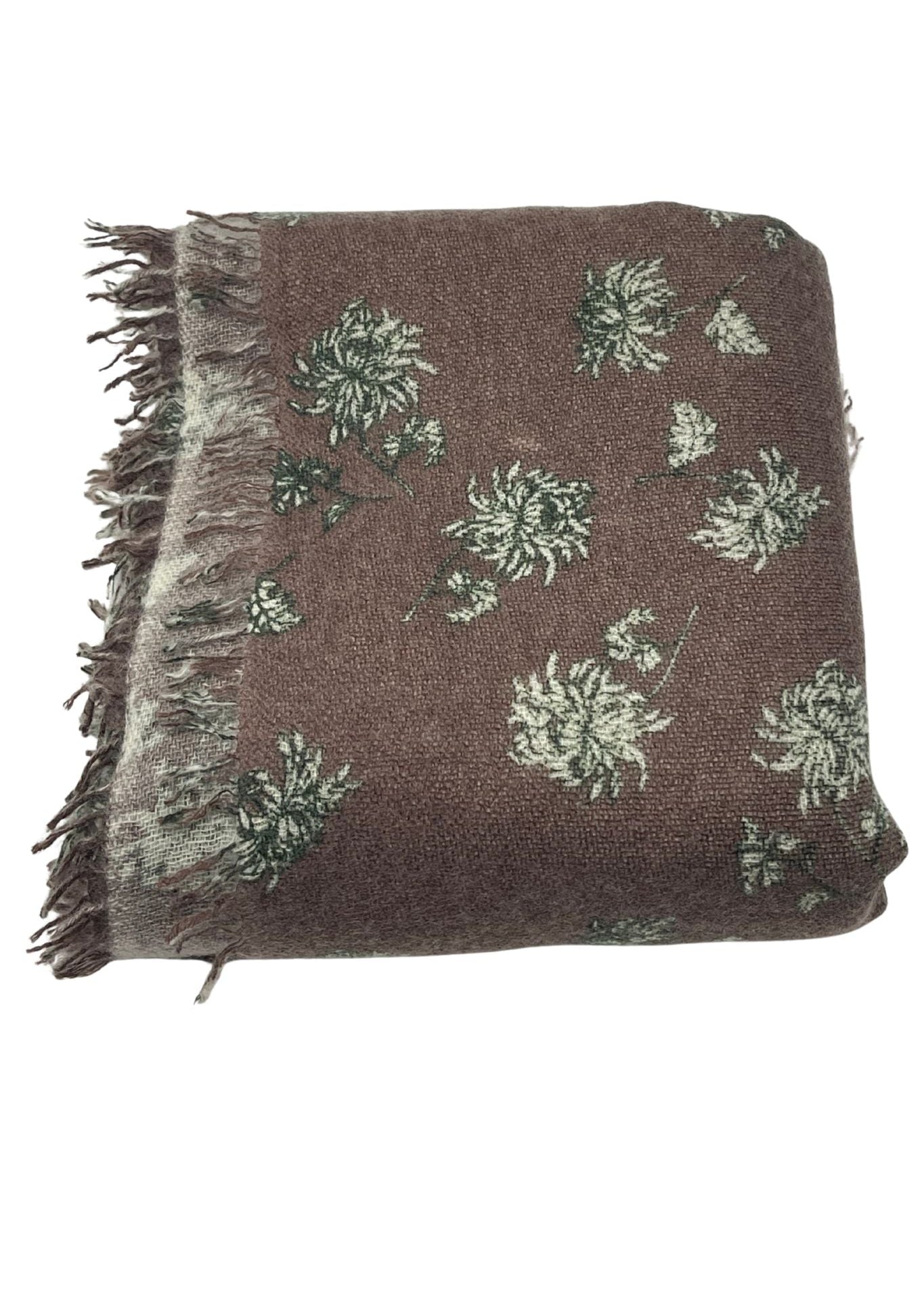 Bajra Cashmere Felted Print Scarf - Vermillion