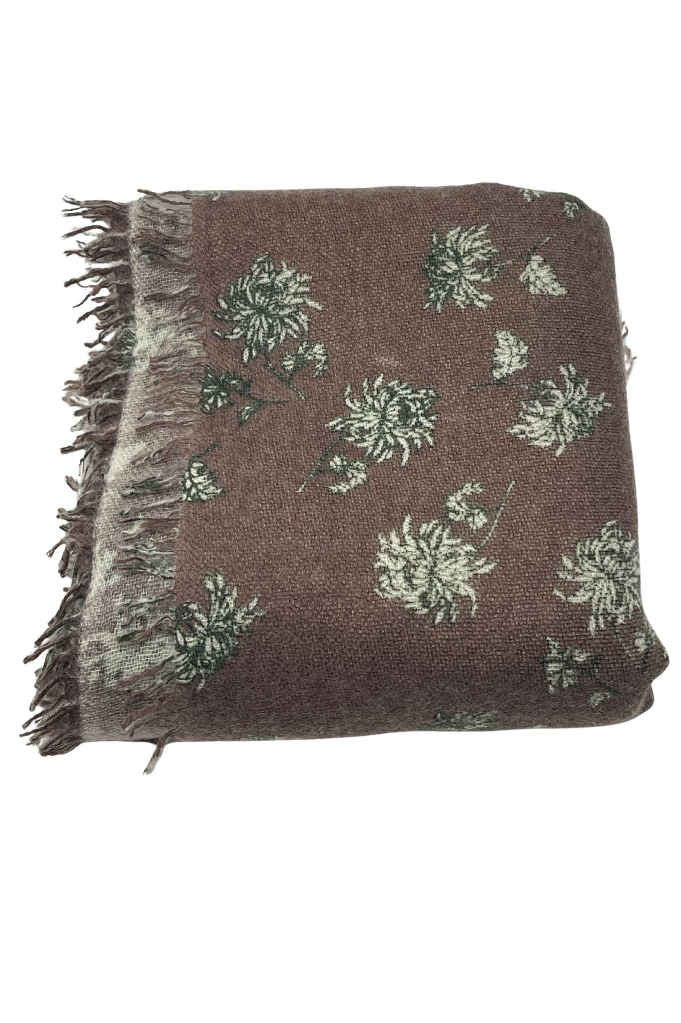 Bajra Cashmere Felted Print Scarf - Vermillion
