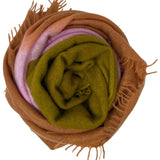 Bajra Luxo Sparge Cashmere Gradual Vertical Shading Stole - Vermillion