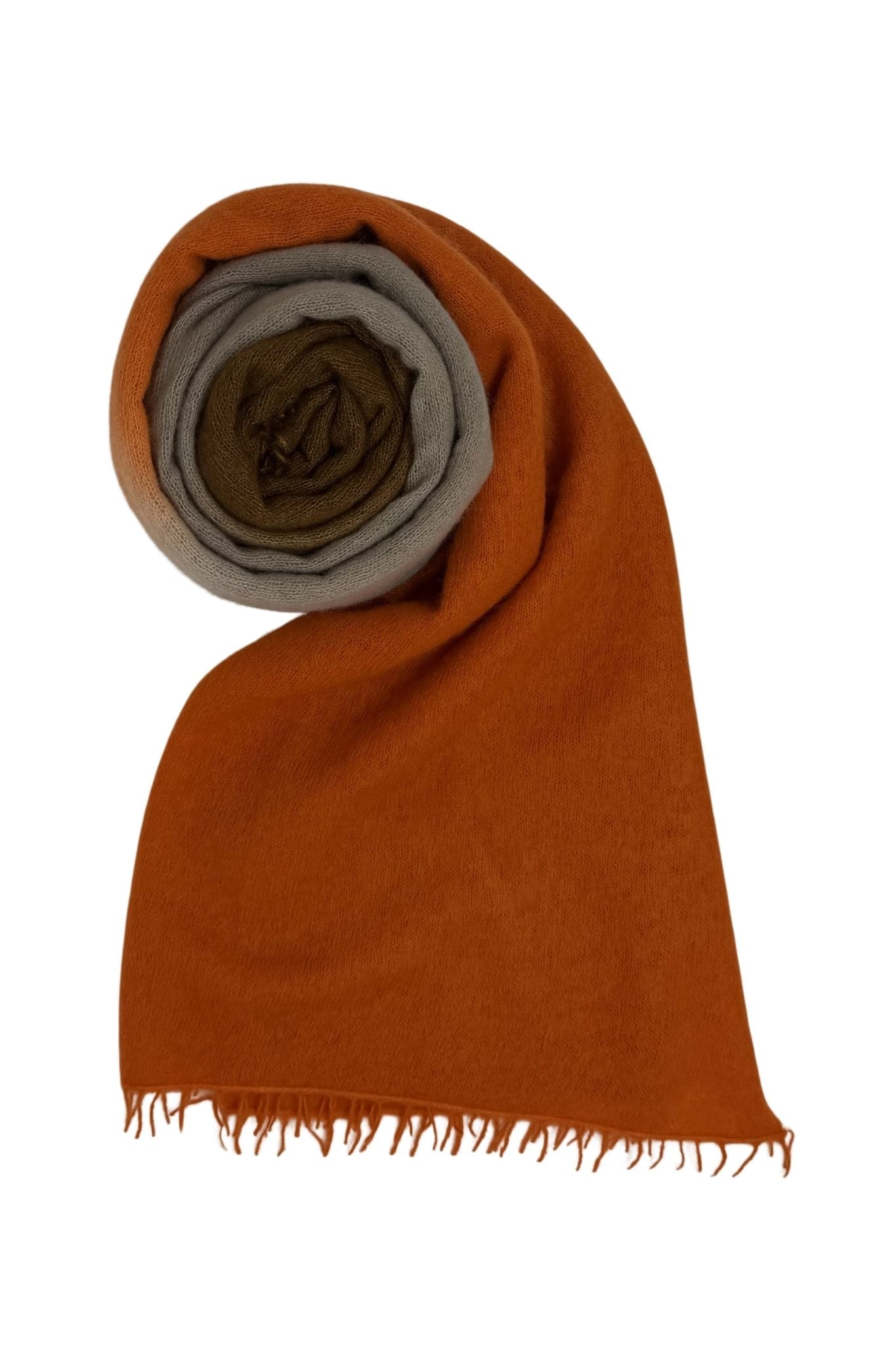 Bajra Luxo Sparge Cashmere Gradual Vertical Shading Stole - Vermillion