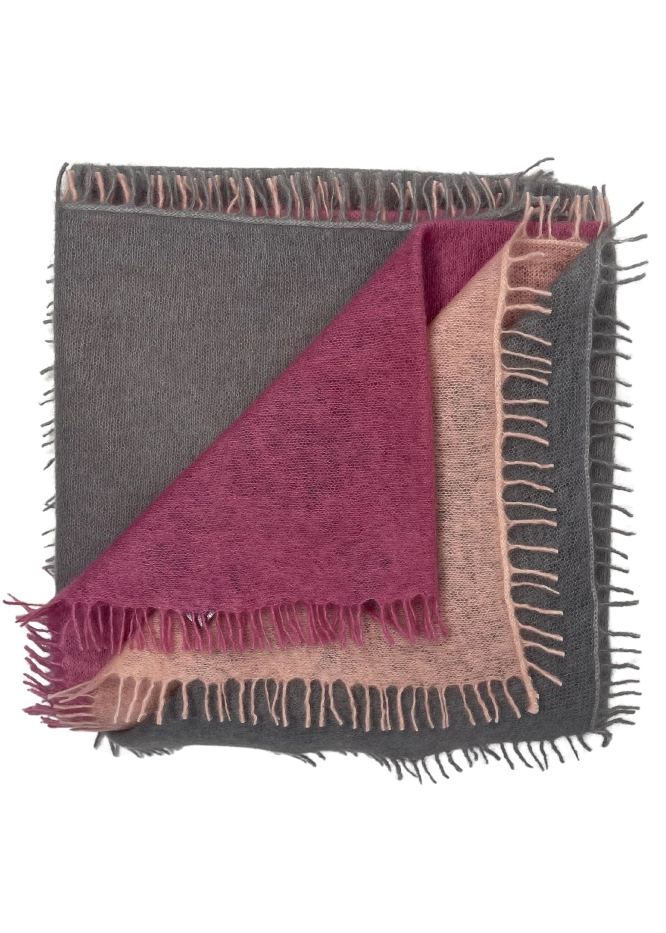 Bajra Luxo Sparge Cashmere Gradual Vertical Shading Stole - Vermillion