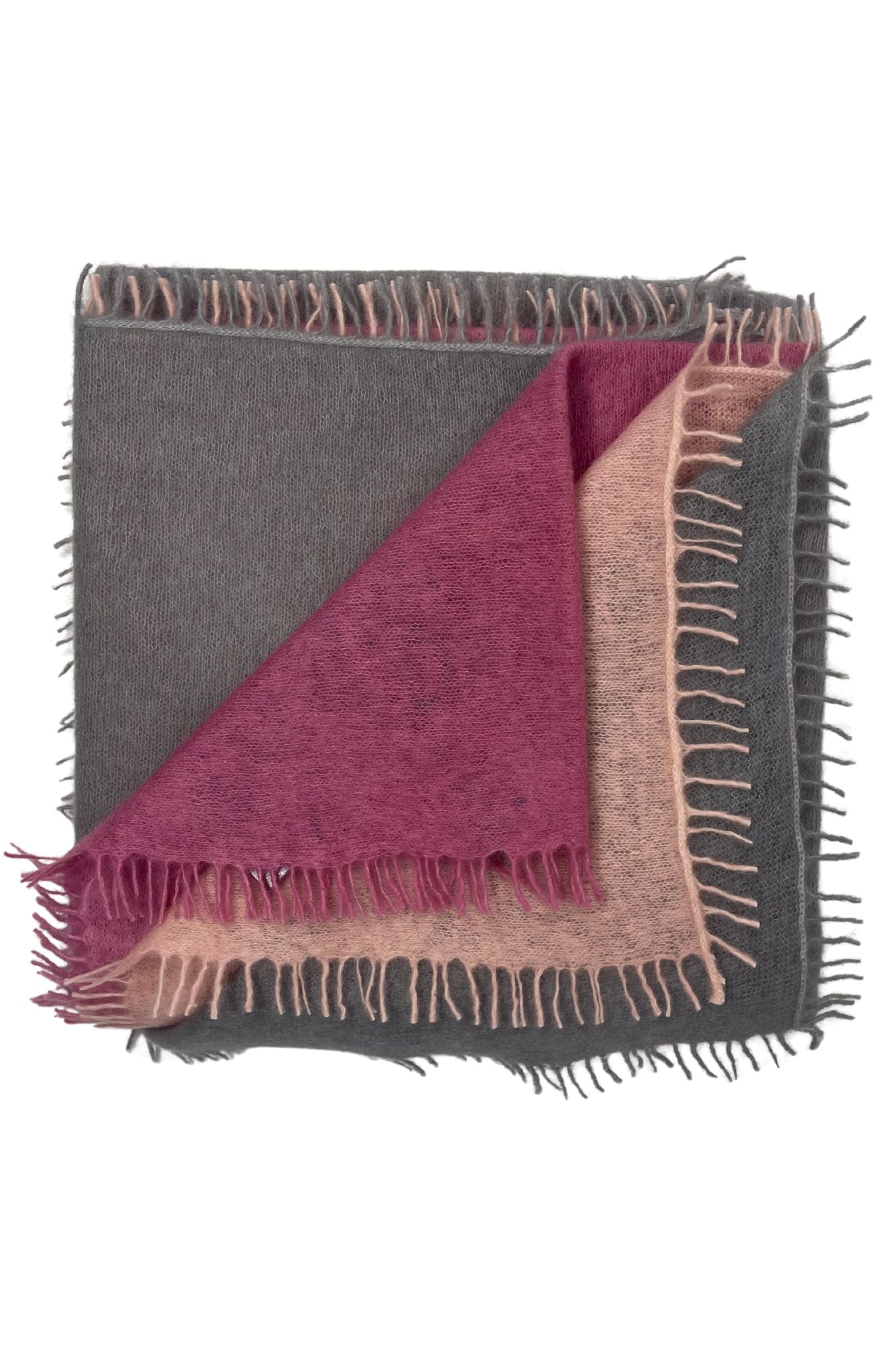 Bajra Luxo Sparge Cashmere Gradual Vertical Shading Stole - Vermillion