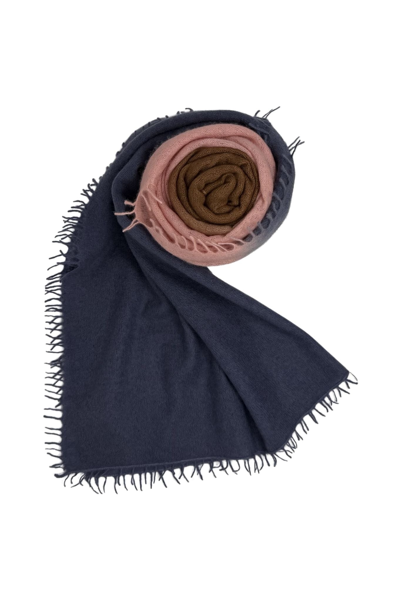 Bajra Luxo Sparge Cashmere Gradual Vertical Shading Stole - Vermillion