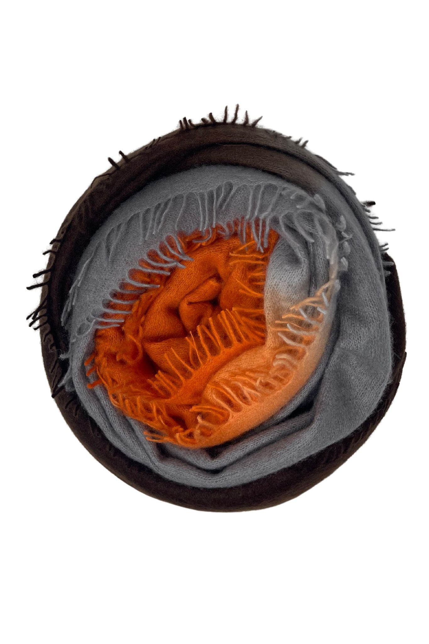 Bajra Luxo Sparge Cashmere Gradual Vertical Shading Stole - Vermillion