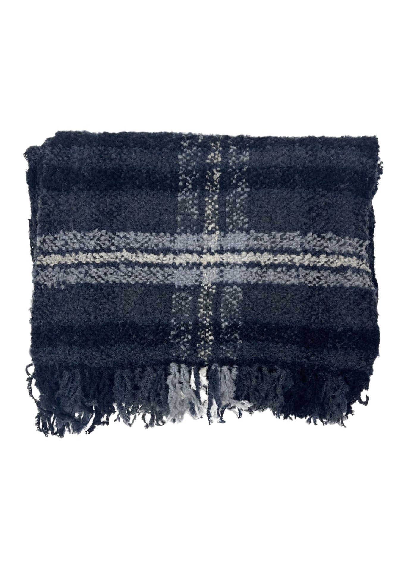Bajra Plaid Boucle Muffler - Vermillion