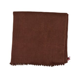 Bajra Satin Weave Stole w/ Ball Fringe - Vermillion