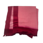 Bajra Satin Weave Stole w/ Dip Dye Borders - Vermillion