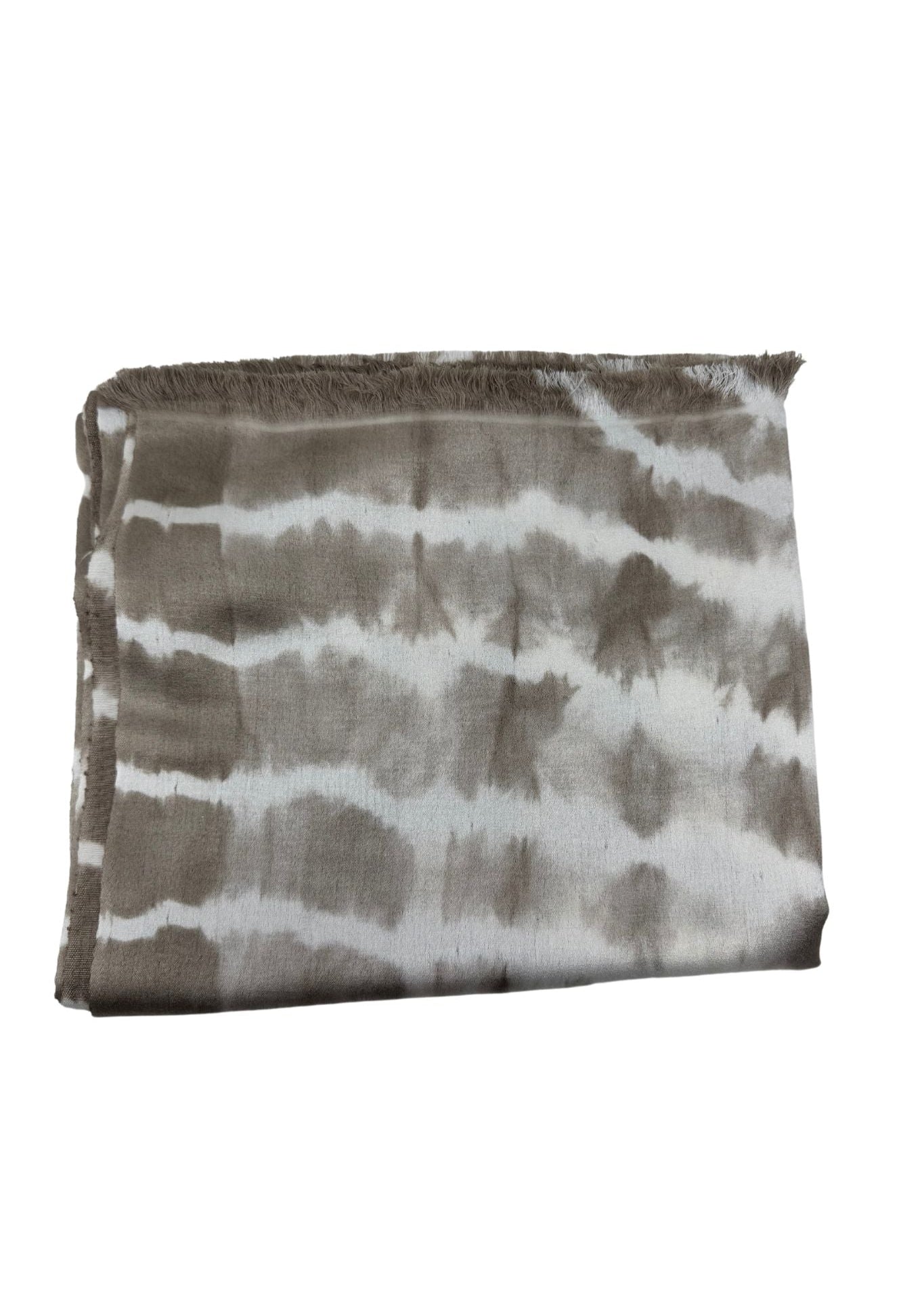 Bajra Satin Weave Stole w/ dotted lines Daisy - Vermillion