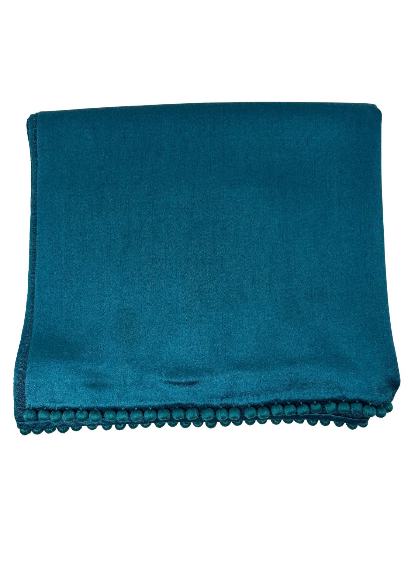 Bajra Silk Ball Stole - Vermillion