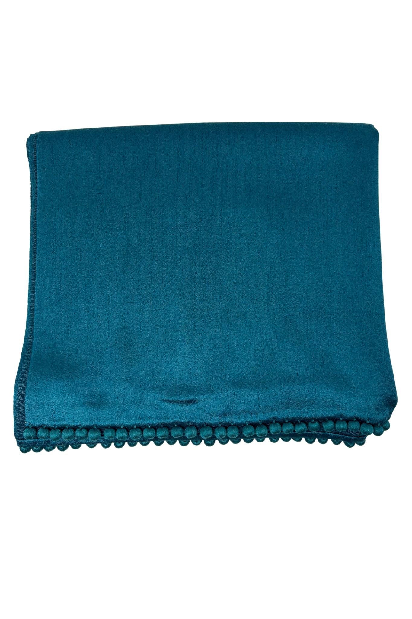 Bajra Silk Ball Stole - Vermillion
